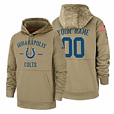 Indianapolis Colts Customized Nike Tan Salute To Service Name & Number Sideline Therma Pullover Hoodie,baseball caps,new era cap wholesale,wholesale hats